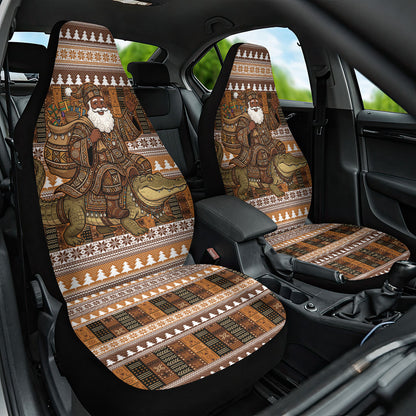 Mali Christmas Santa Nile Crocodile Car Seat Cover Bogolanfini Mudcloth Inspired