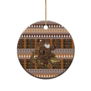 Mali Christmas Santa Nile Crocodile Ceramic Ornament Bogolanfini Mudcloth Inspired