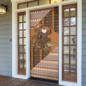 Mali Christmas Santa Nile Crocodile Door Cover Bogolanfini Mudcloth Inspired