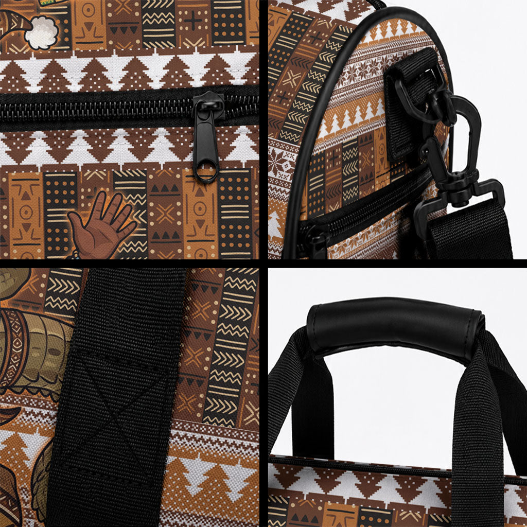 Mali Christmas Santa Nile Crocodile Duffle Bag Bogolanfini Mudcloth Inspired