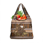 Mali Christmas Santa Nile Crocodile Grocery Bag Bogolanfini Mudcloth Inspired