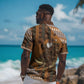 Mali Christmas Santa Nile Crocodile Hawaiian Shirt Bogolanfini Mudcloth Inspired