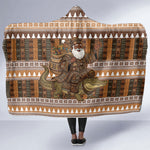 Mali Christmas Santa Nile Crocodile Hooded Blanket Bogolanfini Mudcloth Inspired