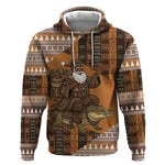 Mali Christmas Santa Nile Crocodile Hoodie Bogolanfini Mudcloth Inspired