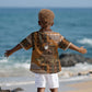 Mali Christmas Santa Nile Crocodile Kid Hawaiian Shirt Bogolanfini Mudcloth Inspired