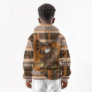 Mali Christmas Santa Nile Crocodile Kid Hoodie Bogolanfini Mudcloth Inspired