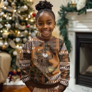 Mali Christmas Santa Nile Crocodile Kid Ugly Christmas Sweater Bogolanfini Mudcloth Inspired