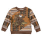 Mali Christmas Santa Nile Crocodile Kid Ugly Christmas Sweater Bogolanfini Mudcloth Inspired