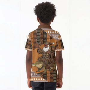 Mali Christmas Santa Nile Crocodile Kid Polo Shirt Bogolanfini Mudcloth Inspired
