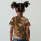 Mali Christmas Santa Nile Crocodile Kid T shirt Bogolanfini Mudcloth Inspired