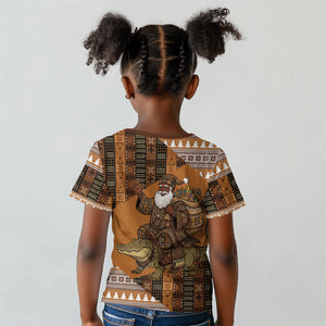 Mali Christmas Santa Nile Crocodile Kid T shirt Bogolanfini Mudcloth Inspired