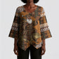 Mali Christmas Santa Nile Crocodile Kimono Sleeve Blouse Bogolanfini Mudcloth Inspired