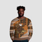 Mali Christmas Santa Nile Crocodile Ugly Christmas Sweater Bogolanfini Mudcloth Inspired