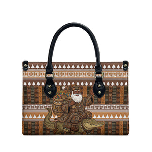 Mali Christmas Santa Nile Crocodile Leather Bag Bogolanfini Mudcloth Inspired