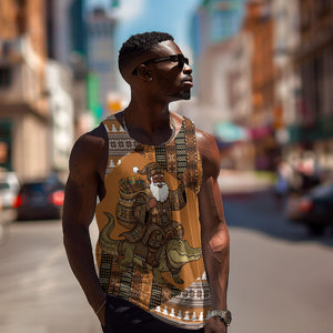 Mali Christmas Santa Nile Crocodile Men Tank Top Bogolanfini Mudcloth Inspired