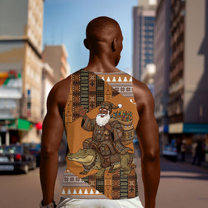 Mali Christmas Santa Nile Crocodile Men Tank Top Bogolanfini Mudcloth Inspired