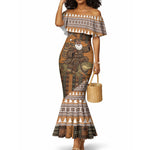 Mali Christmas Santa Nile Crocodile Mermaid Dress Bogolanfini Mudcloth Inspired