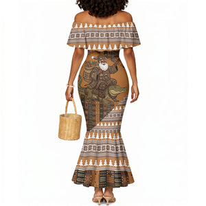 Mali Christmas Santa Nile Crocodile Mermaid Dress Bogolanfini Mudcloth Inspired