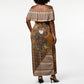 Mali Christmas Santa Nile Crocodile Off Shoulder Maxi Dress Bogolanfini Mudcloth Inspired