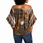 Mali Christmas Santa Nile Crocodile Off Shoulder Wrap Waist Top Bogolanfini Mudcloth Inspired