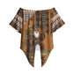 Mali Christmas Santa Nile Crocodile Off Shoulder Wrap Waist Top Bogolanfini Mudcloth Inspired