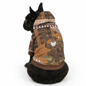 Mali Christmas Santa Nile Crocodile Pet Hoodie Bogolanfini Mudcloth Inspired