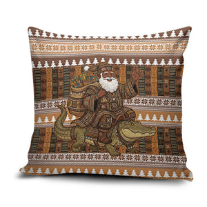 Mali Christmas Santa Nile Crocodile Pillow Cover Bogolanfini Mudcloth Inspired