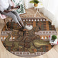 Mali Christmas Santa Nile Crocodile Round Carpet Bogolanfini Mudcloth Inspired
