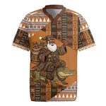 Mali Christmas Santa Nile Crocodile Rugby Jersey Bogolanfini Mudcloth Inspired