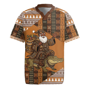 Mali Christmas Santa Nile Crocodile Rugby Jersey Bogolanfini Mudcloth Inspired