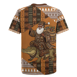 Mali Christmas Santa Nile Crocodile Rugby Jersey Bogolanfini Mudcloth Inspired