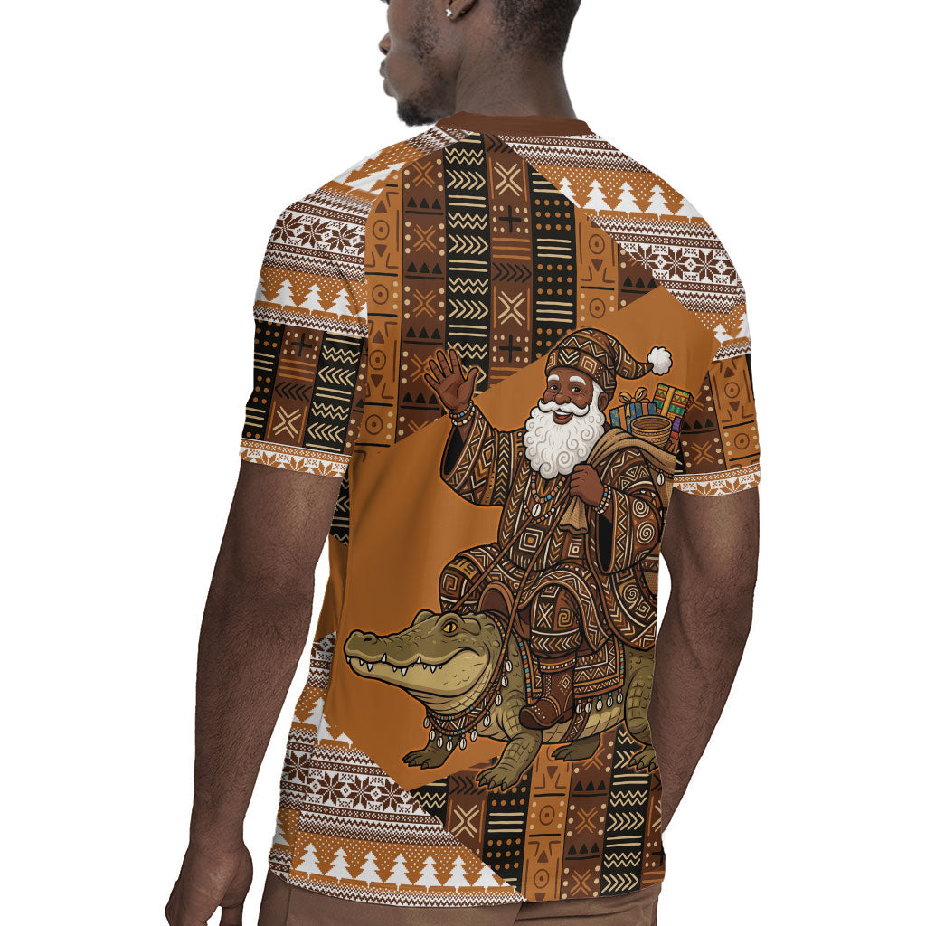 Mali Christmas Santa Nile Crocodile Rugby Jersey Bogolanfini Mudcloth Inspired