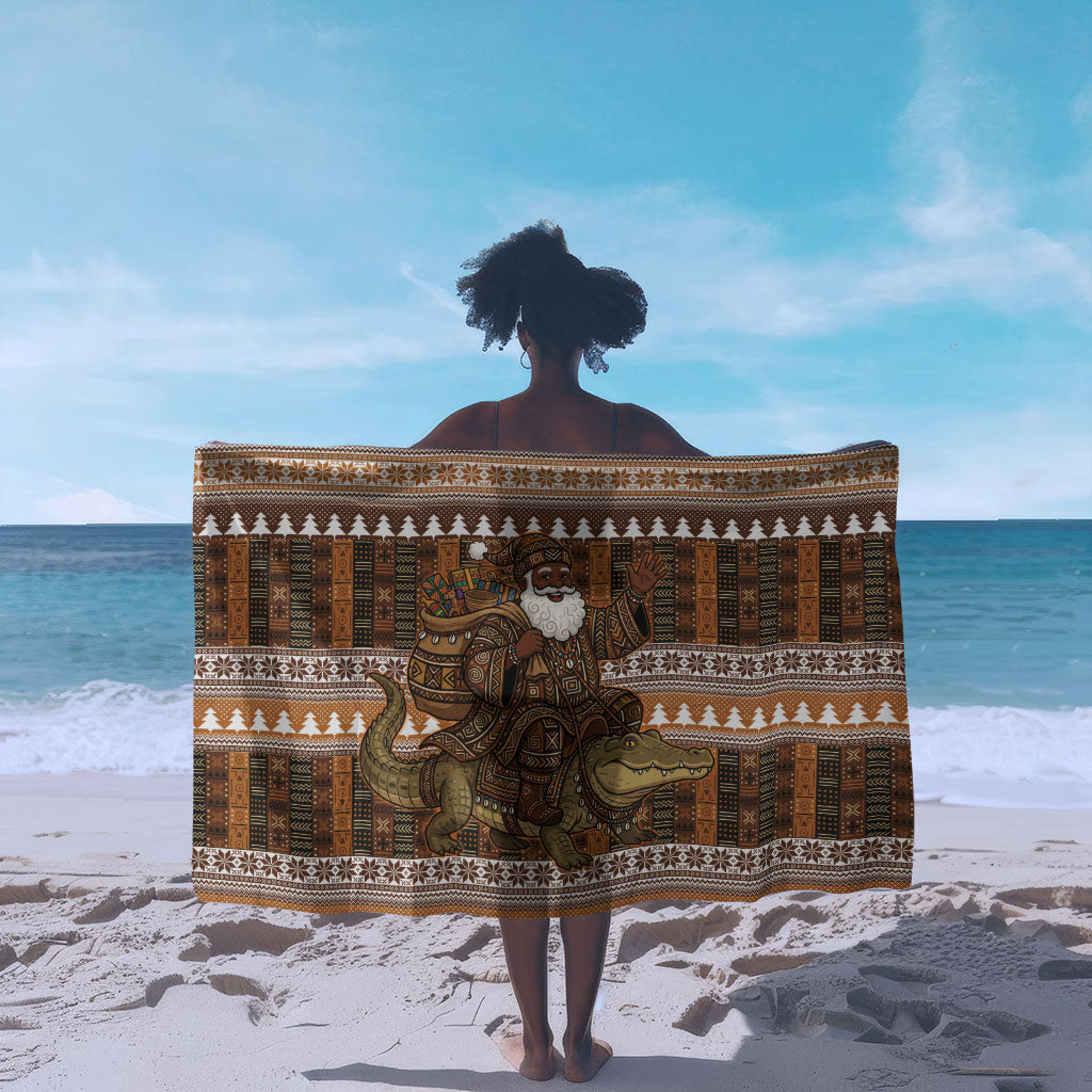 Mali Christmas Santa Nile Crocodile Sarong Bogolanfini Mudcloth Inspired