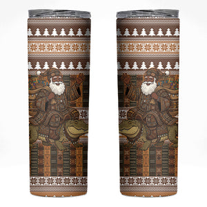 Mali Christmas Santa Nile Crocodile Skinny Tumbler Bogolanfini Mudcloth Inspired