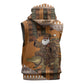 Mali Christmas Santa Nile Crocodile Sleeveless Zip Hoodie Bogolanfini Mudcloth Inspired