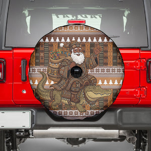 Mali Christmas Santa Nile Crocodile Spare Tire Cover Bogolanfini Mudcloth Inspired