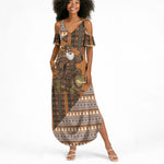 Mali Christmas Santa Nile Crocodile Summer Maxi Dress Bogolanfini Mudcloth Inspired