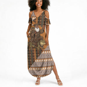Mali Christmas Santa Nile Crocodile Summer Maxi Dress Bogolanfini Mudcloth Inspired