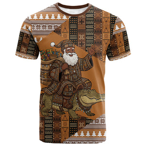 Mali Christmas Santa Nile Crocodile T shirt Bogolanfini Mudcloth Inspired