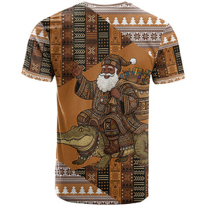 Mali Christmas Santa Nile Crocodile T shirt Bogolanfini Mudcloth Inspired
