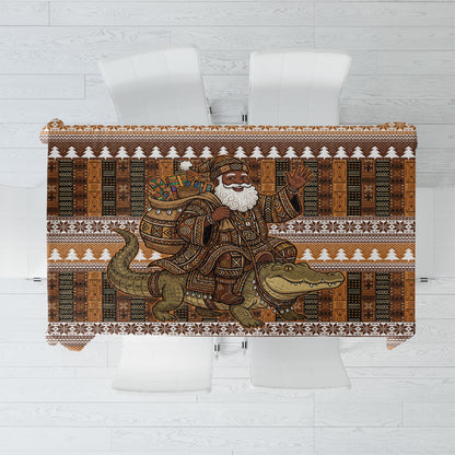 Mali Christmas Santa Nile Crocodile Tablecloth Bogolanfini Mudcloth Inspired