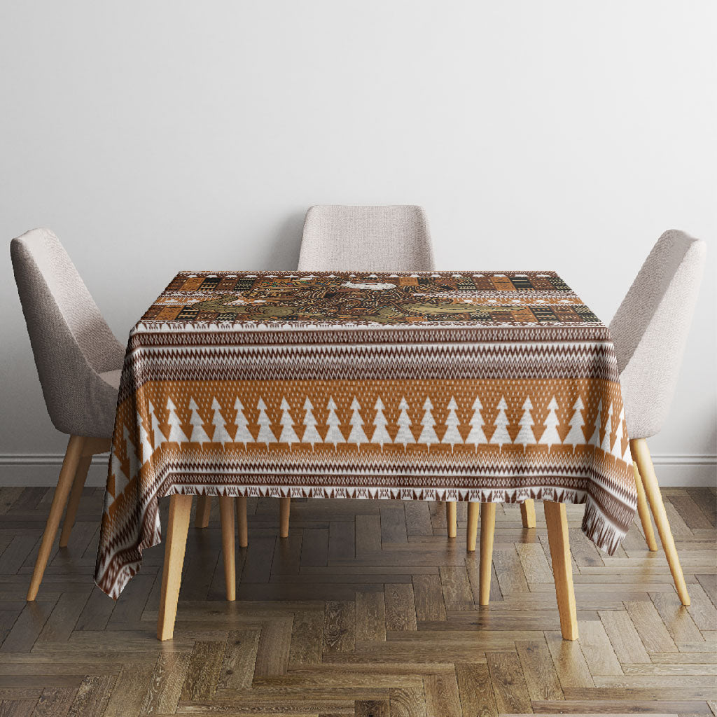 Mali Christmas Santa Nile Crocodile Tablecloth Bogolanfini Mudcloth Inspired
