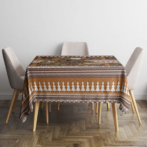 Mali Christmas Santa Nile Crocodile Tablecloth Bogolanfini Mudcloth Inspired