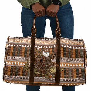 Mali Christmas Santa Nile Crocodile Travel Bag Bogolanfini Mudcloth Inspired