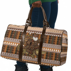Mali Christmas Santa Nile Crocodile Travel Bag Bogolanfini Mudcloth Inspired