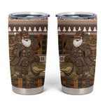 Mali Christmas Santa Nile Crocodile Tumbler Cup Bogolanfini Mudcloth Inspired