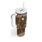 Mali Christmas Santa Nile Crocodile Tumbler With Handle Bogolanfini Mudcloth Inspired