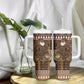 Mali Christmas Santa Nile Crocodile Tumbler With Handle Bogolanfini Mudcloth Inspired