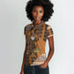 Mali Christmas Santa Nile Crocodile Women Polo Shirt Bogolanfini Mudcloth Inspired