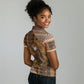 Mali Christmas Santa Nile Crocodile Women Polo Shirt Bogolanfini Mudcloth Inspired